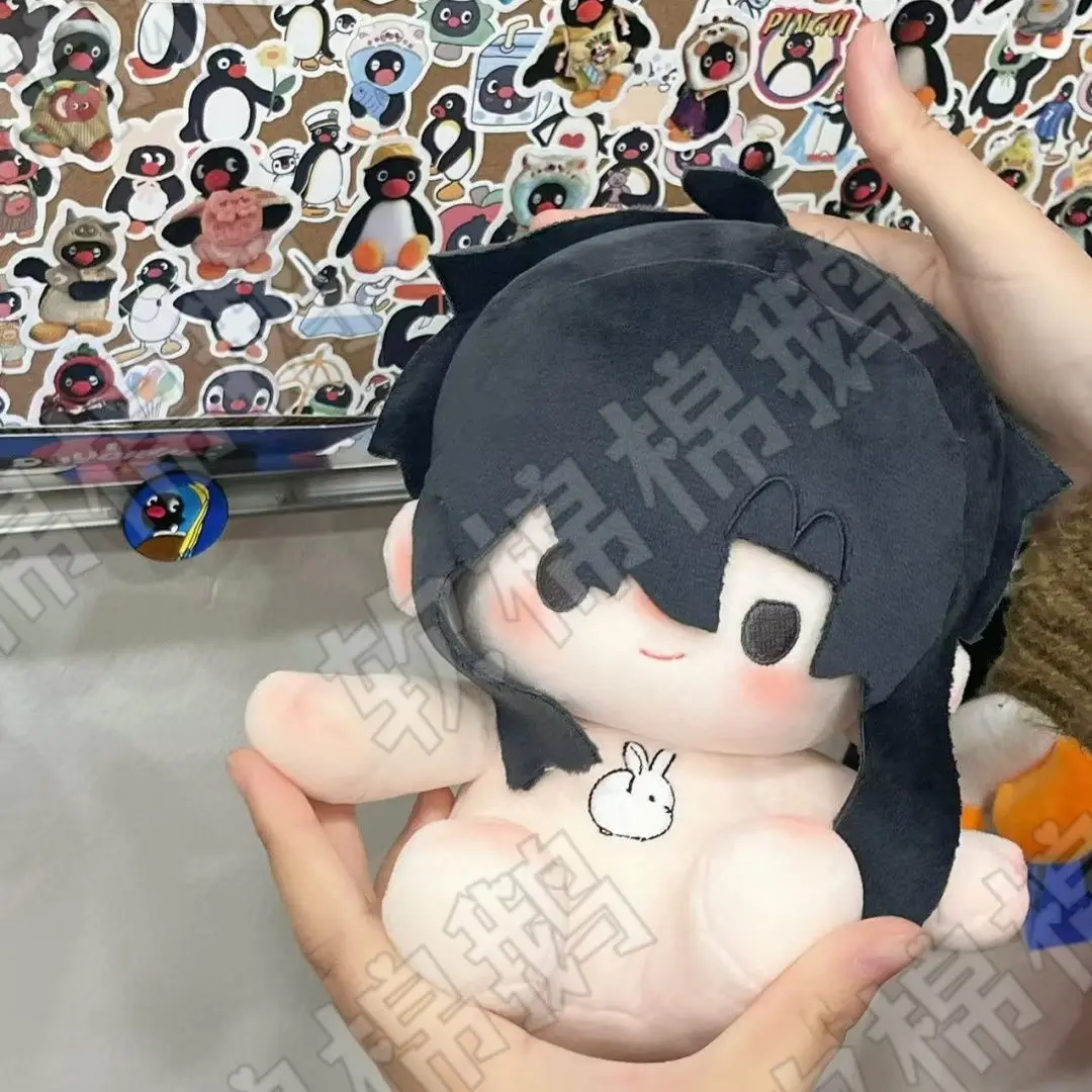 Anime mo dao zu shi wei wuxian mdzs boneca de pelúcia corpo de algodão 20cm bonito menino vestir-se sentado plushie brinquedos travesseiro presente