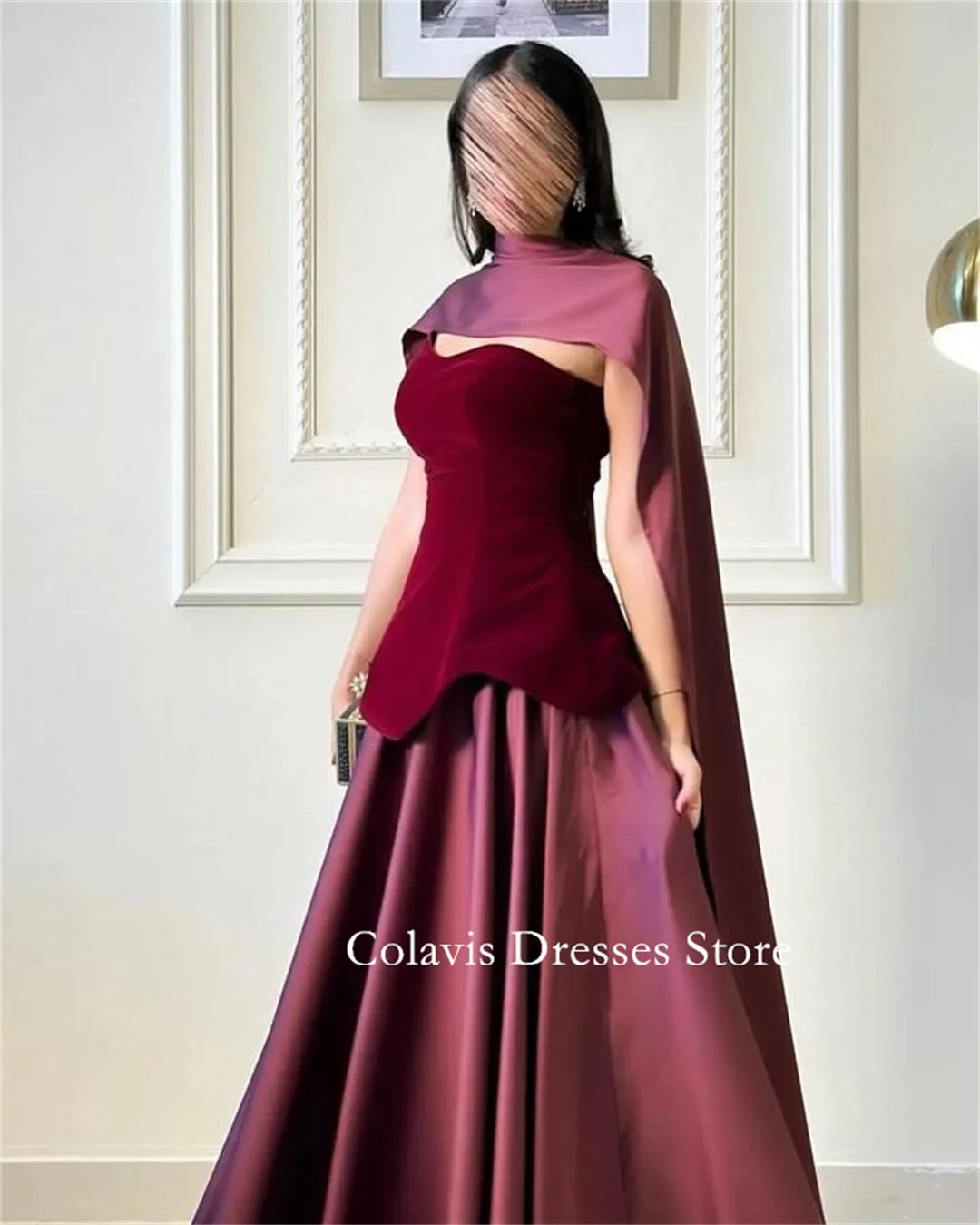 

OIMG Dubai Mordern Strapless Customized Prom Dresses Evening Dress Zipped Back A-Line Women Evening Gowns Formal Party Dress
