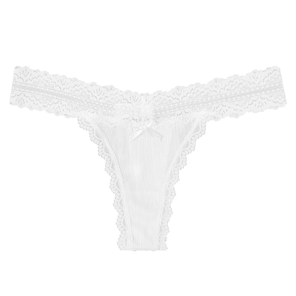 Women Briefs Sexy Lace Bow Panties Romantic Underwear G-String Thongs Lingerie Knickers Seamless Sweet String Thong