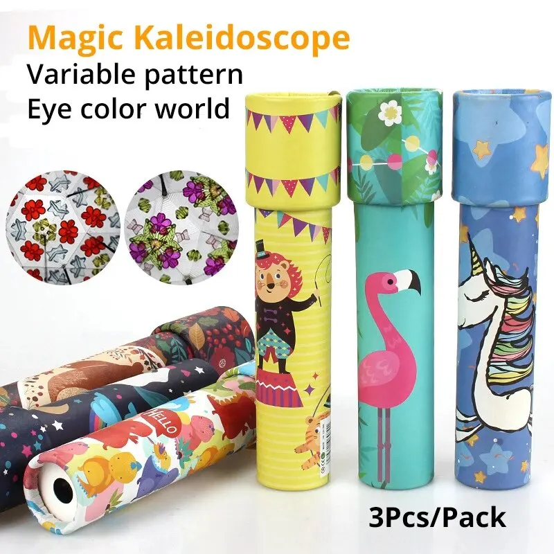 3pcs Random Color Sending Kaleidoscope Rotating Magic Classic Educational Toys Classic Nostalgia Ever-Changing Games Boys Girls