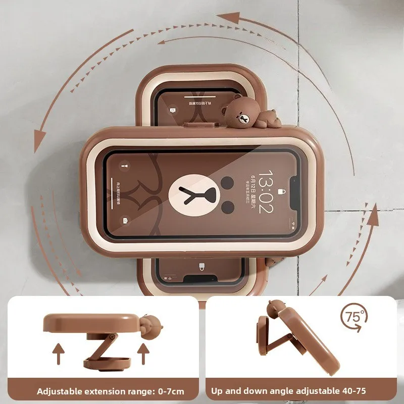 

Водонепроницаемая коробка для мобильного телефона в ванной комнате, вращающийся сенсорный экран, коробка для мобильного телефона без перфорации