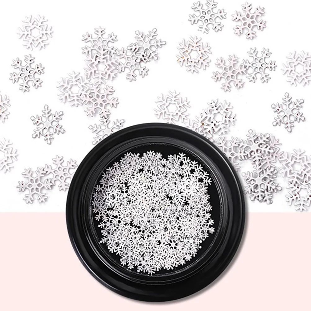 

2Pcs White Snowflake Computer Chips No Skill Needed Nail Art Stickers for Quick Holiday Manicure Family Fun Nail Art Jewelry