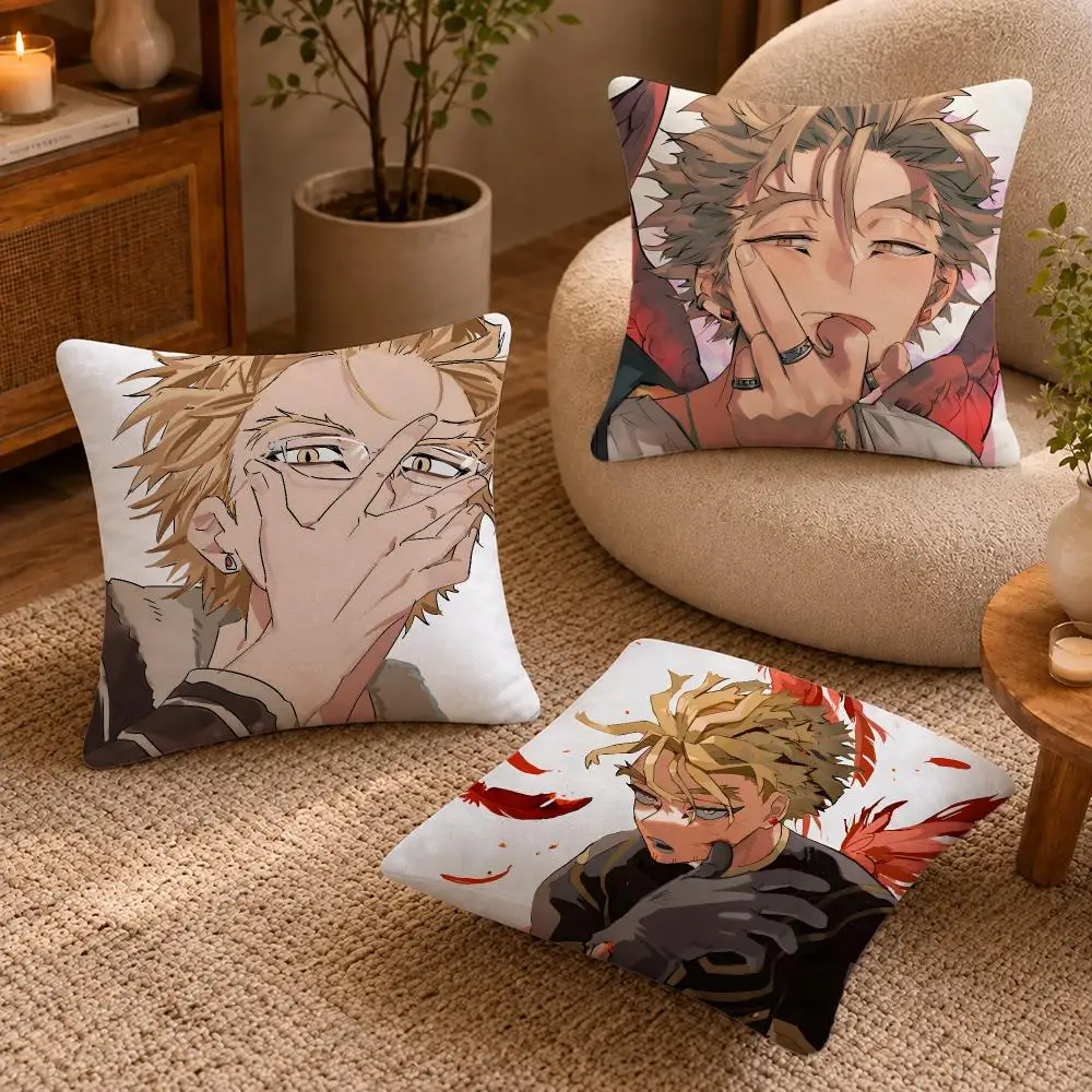 Hawks My Hero Academia Cushion Cover Short-Plush Cushion Cover Pillowcase — Suitable for Sofas Bedrooms and Home Decor