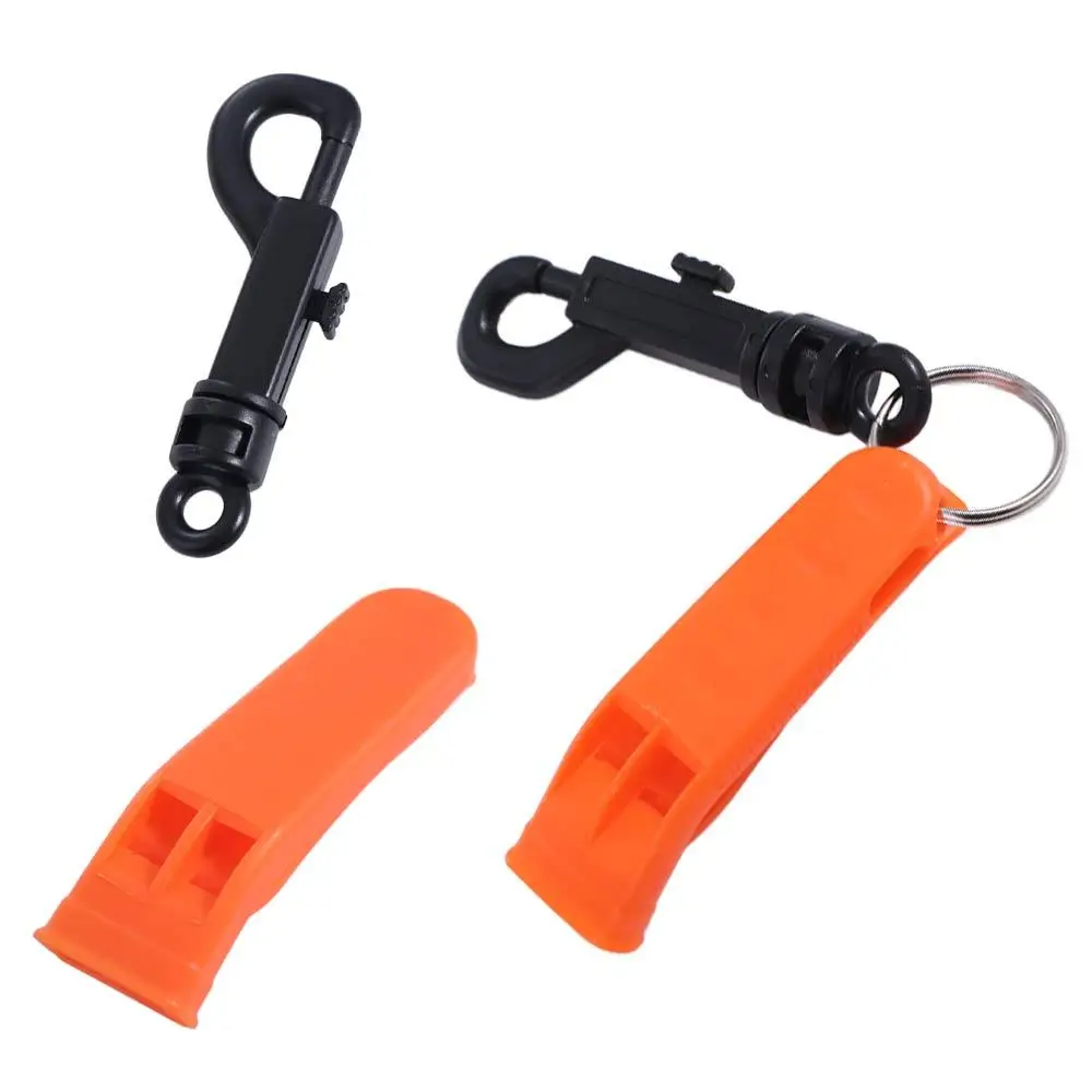 PP Plastic Outdoor Survival Whistle Loud Double Pipe Survival Rescue Whistle Orange Dual Band Outdoor Emergency Whistle