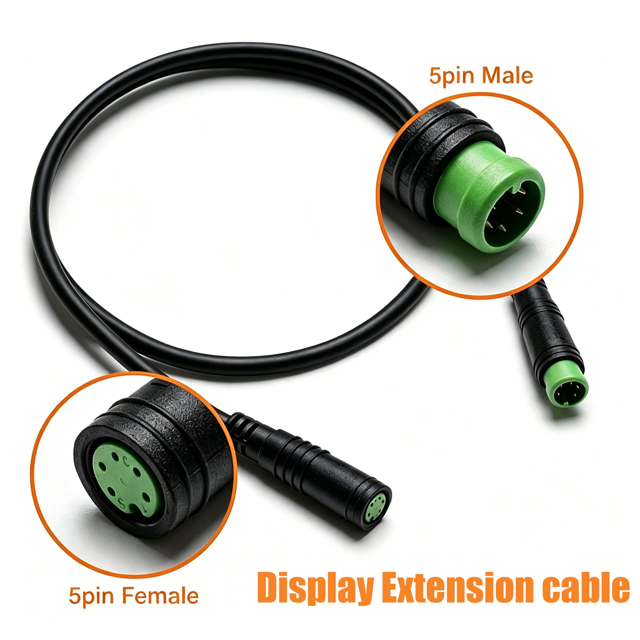 Display 5-Pin Verlängerungskabel 55CM Wasserdicht Stecker/Buchse für Bafang UART Display Mittelmotor E-Bike Zubehör