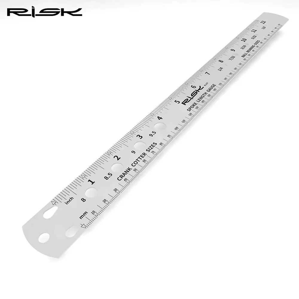 

RISK Bicycle Spoke Length Measuring Ruler Mutifunctional Measuring Tool for Screw Gauge and Mountain Road Bike Bearing Diameter