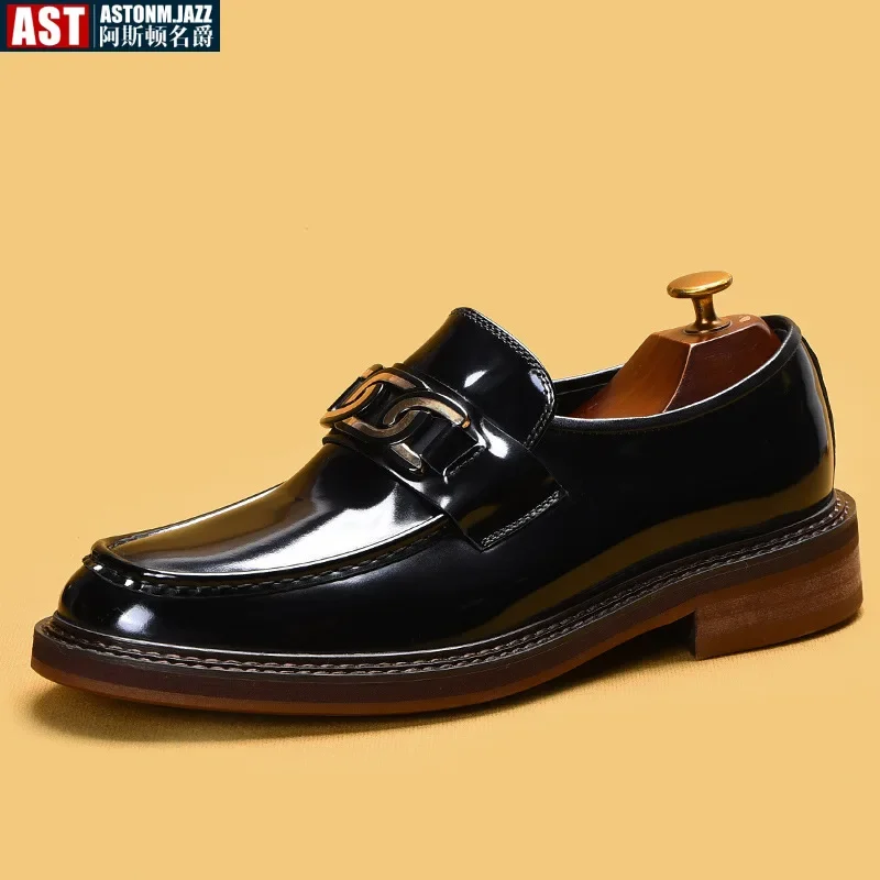 Luxury Slip on Dress Shoes Men Genuine Leather Italian Loafer Shoes for Men Black Brown Brand Formal Oxford Men Casual Shoes