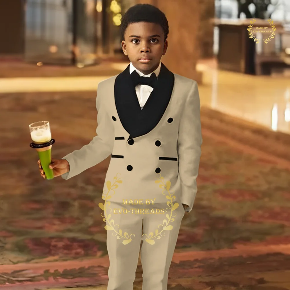 ZHIO Suit for Boys Tuxedo 2-Piece (jacket+pants) Custom Slim Fit Toddler Attire for Kids Formal Wedding Campus Prom Birthday Par