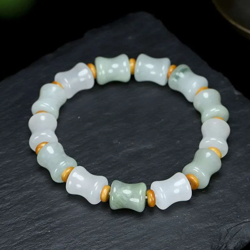 Wholesale Gold Wire Jade Bracelet, Tianshan Cuizhu Festival Style Rising Step By Step Jade Bracelet