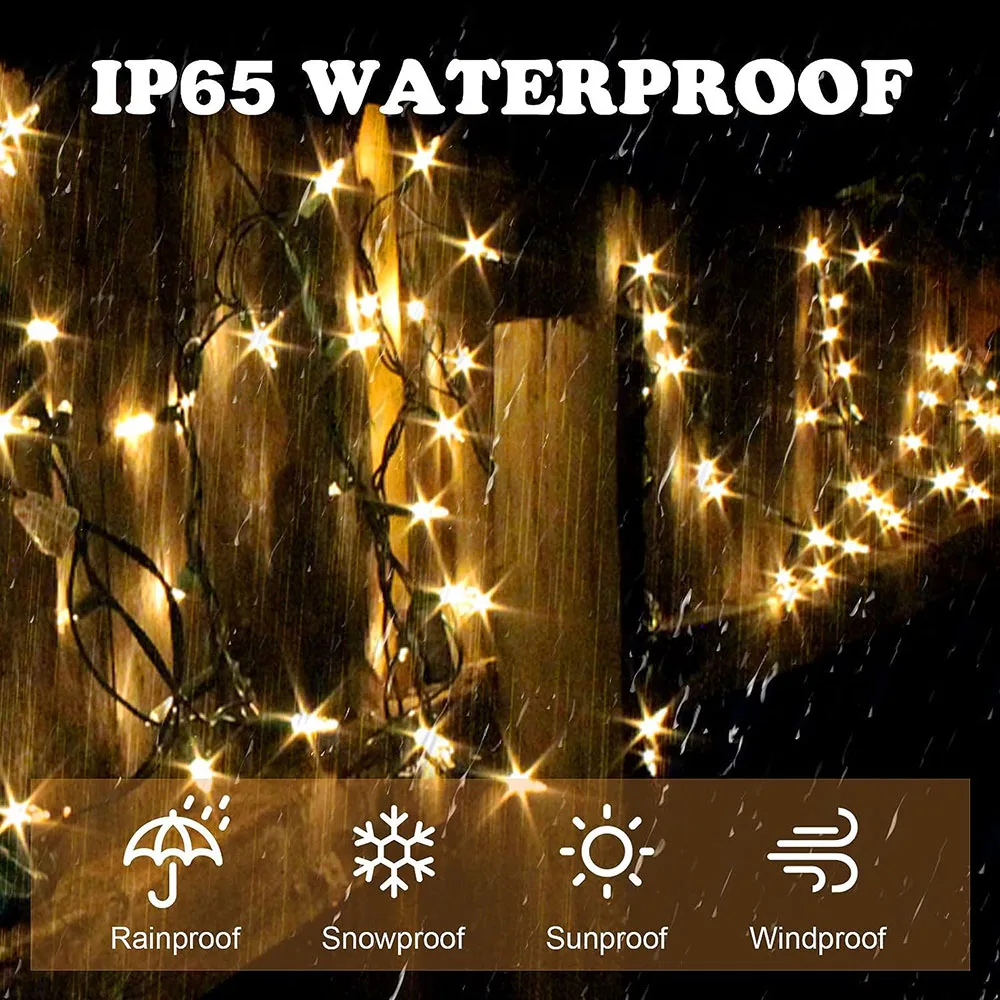 Solar String Lights 8 Modes Solar Powered Outdoor Lighting Waterproof Christmas Fairy Lights for Garden Wedding Lawn Party Decor