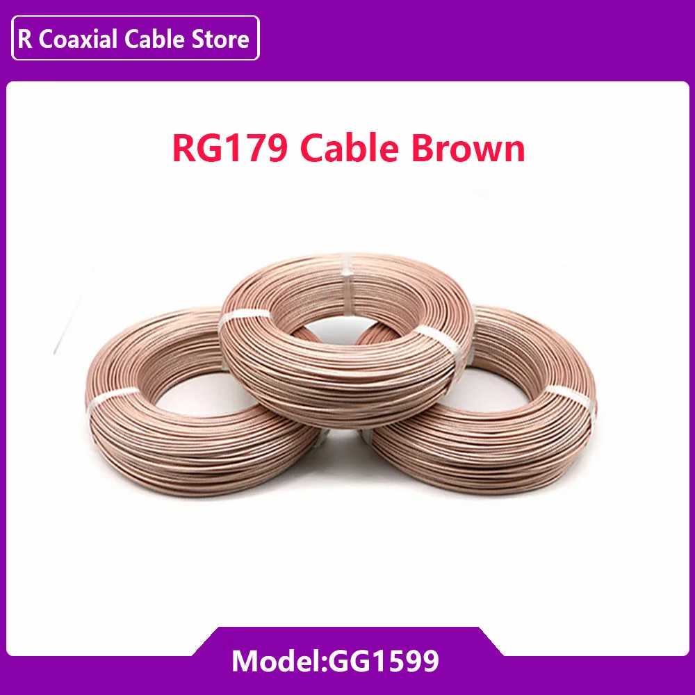 RG179 cabo Conector Fios RG-179 Cabo coaxial coaxial RF 75 ohm 10m 20m 30m 50m 100m