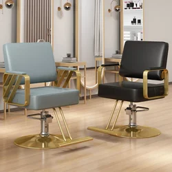 Friseursalon Männer Friseurs tuhl Luxus entworfen Schönheits salon Friseurs tuhl drehbar Retro Gold Cadeira de Barbe iro Salon Möbel