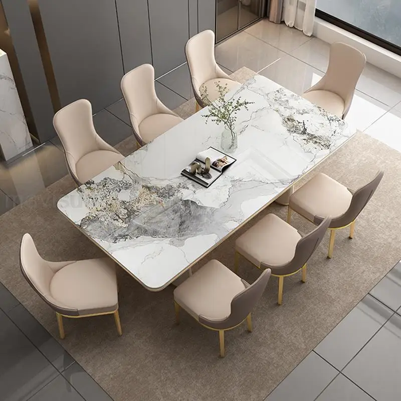 

Modern Minimalist Dining Room Small Side Innovative Stainless Console Frame Dinning Table Rectangle Dinning Tables And Chairs