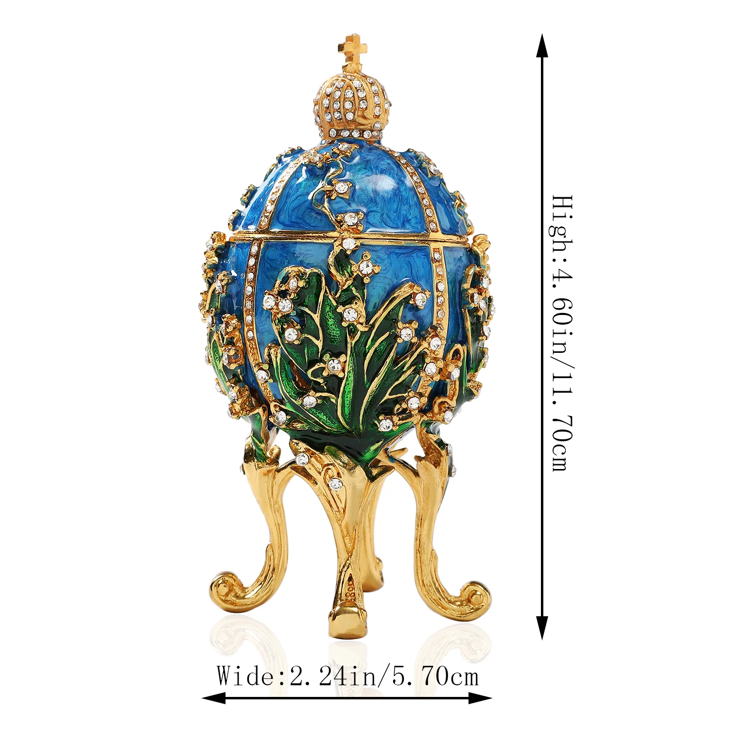 QIFU Handicarft Diamond Decoration Beautiful Blue Egg Jewelry Box