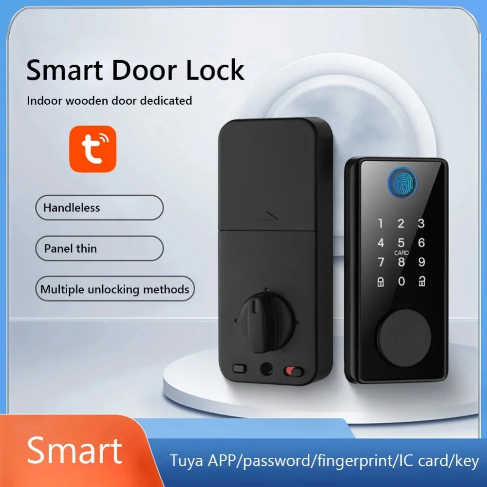 

Smart Deadbolt Locks of Tuya Digital Card Code Lock Bluetooth Biometric Fingerprint Password keyless Entry Door for Apartment