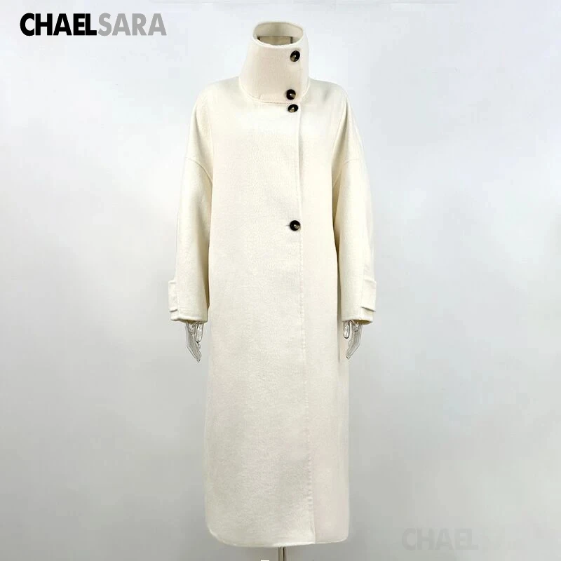 Women's Double-Sided Wool Coat - Long Loose Winter Overcoat