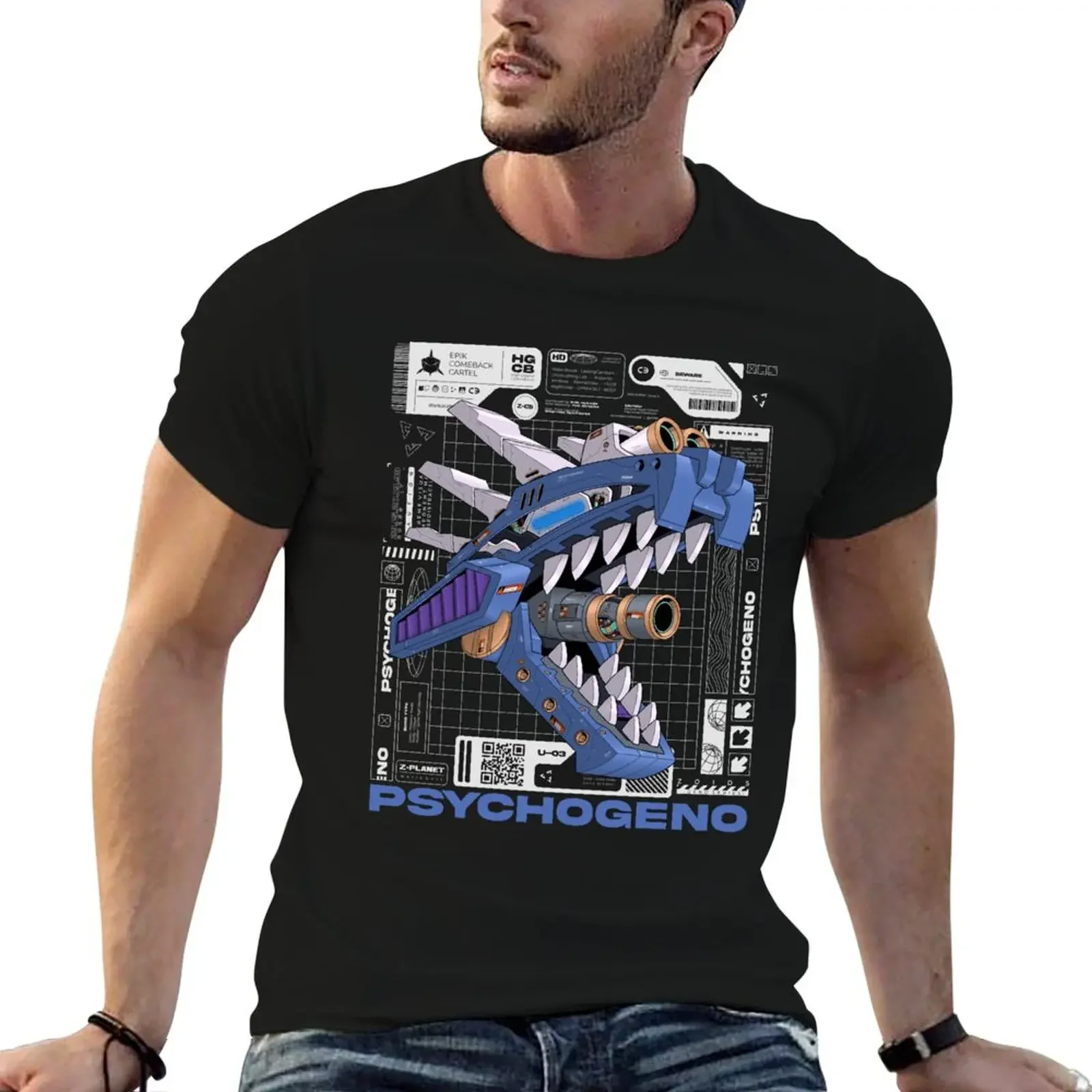 HS-Mech Zoids - PsychoGeno; Fanart/Fanmade with urban Graphic Design T-Shirt anime shirt korean fashion mens clothing