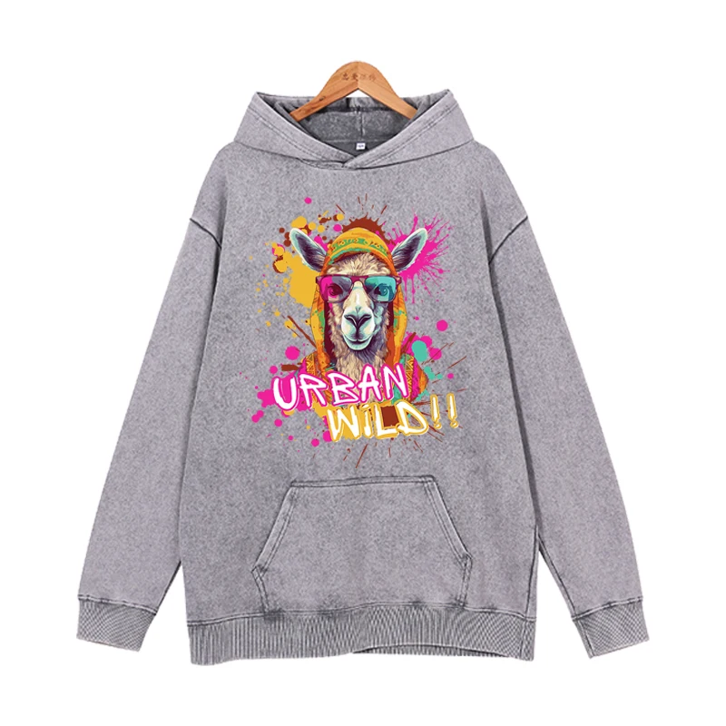 

New fashion trend hooded autumn and winter hoodie with colorful camel versatile loose casual long sleeved top design