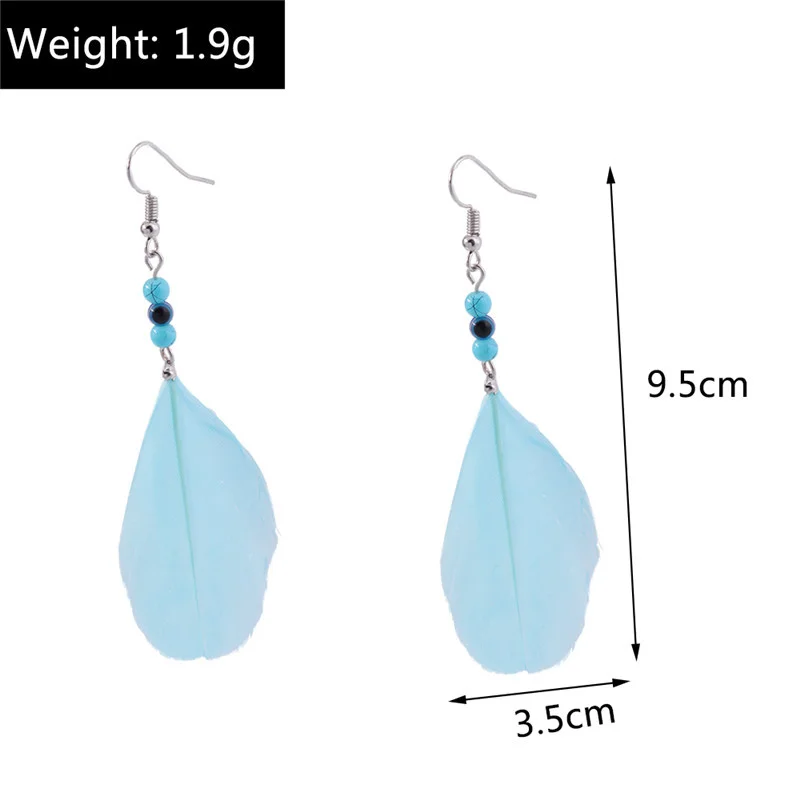 Aihua Boho lange Feder Ohrringe für Frauen schicke Huggies Zigeuner Fransen Ohrringe handgemachte Aussage Schmuck Geschenke – Detail 26