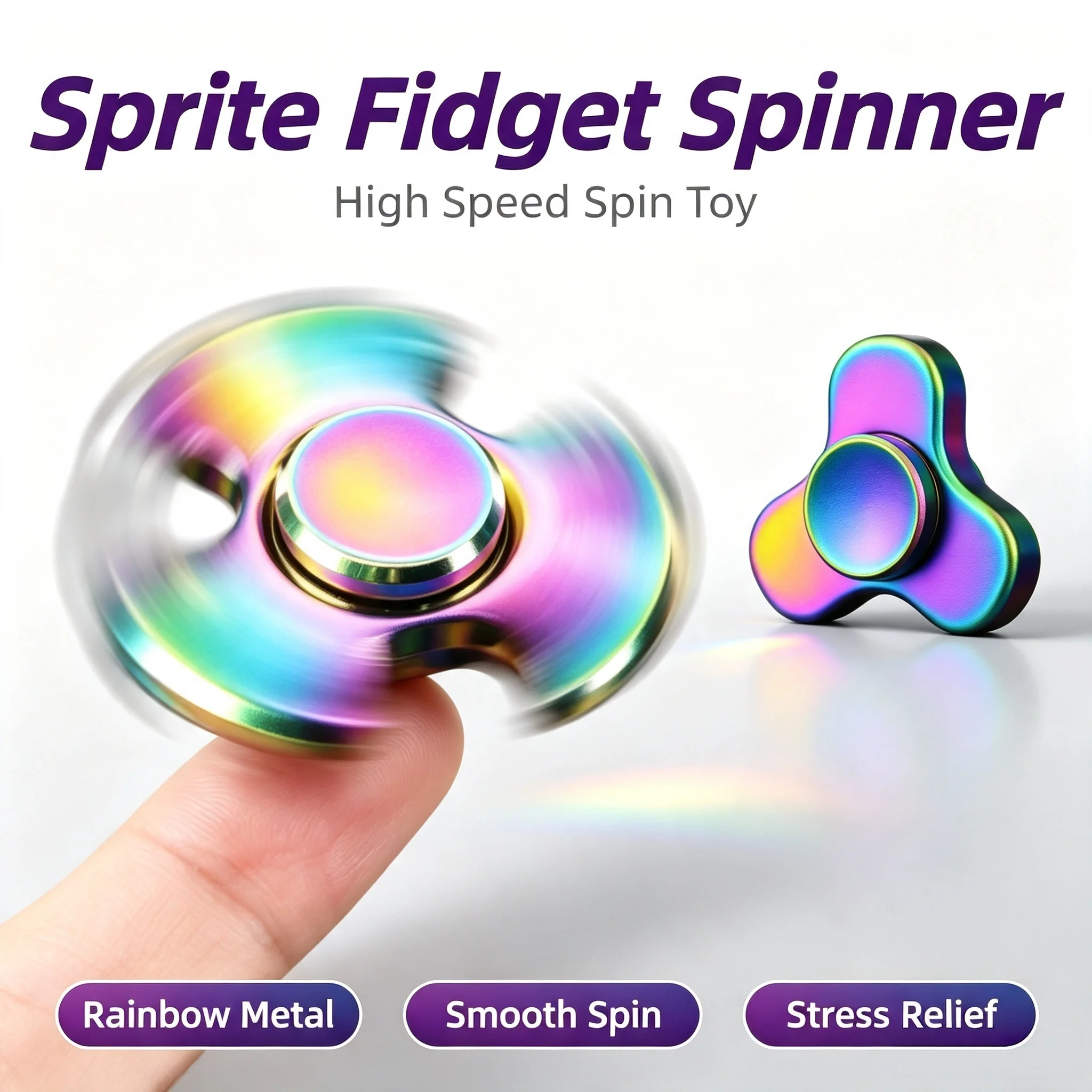 Fun EDC Fidget Spinner Alloy Metal Gyroscope Mini Hand Spinning Top Anti Stress Anxiety Relief Focus Desk Toy Adults Office Gift