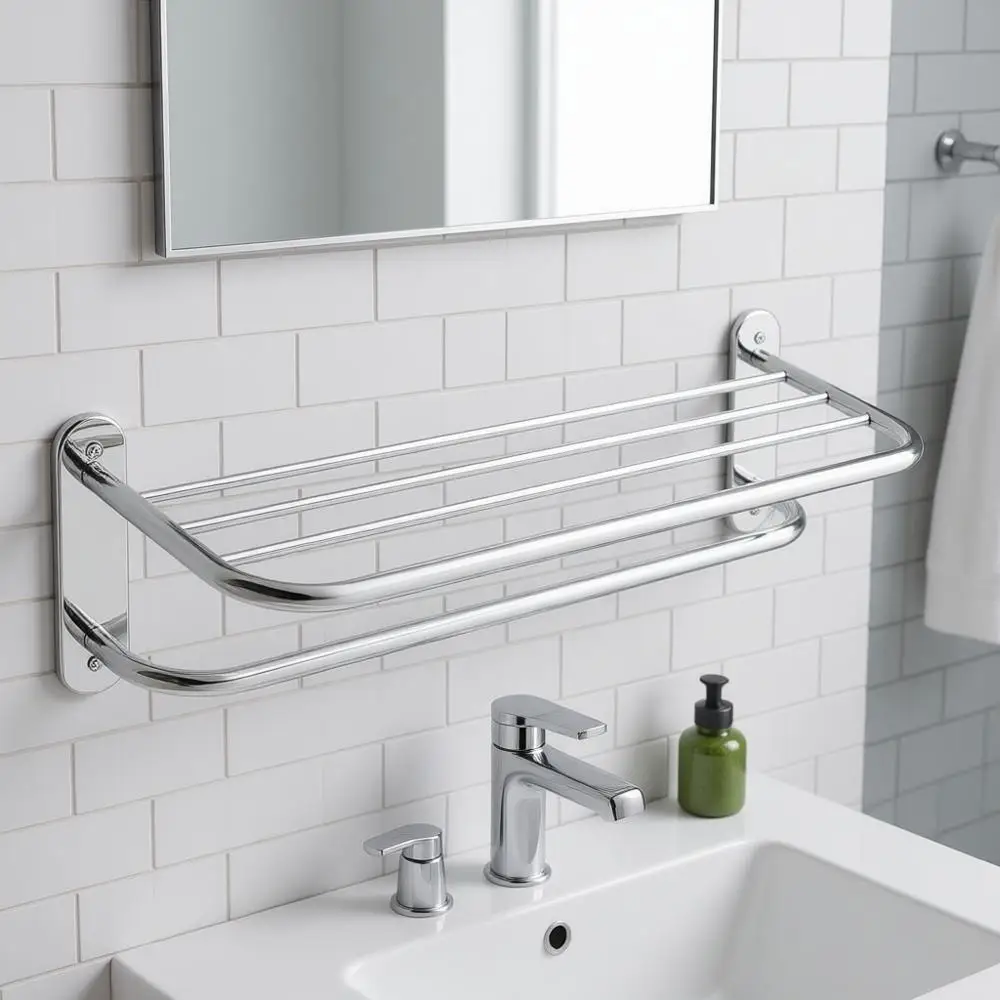 

24-дюймовая полка из нержавеющей стали в гостиничном стиле с держателем для полотенец