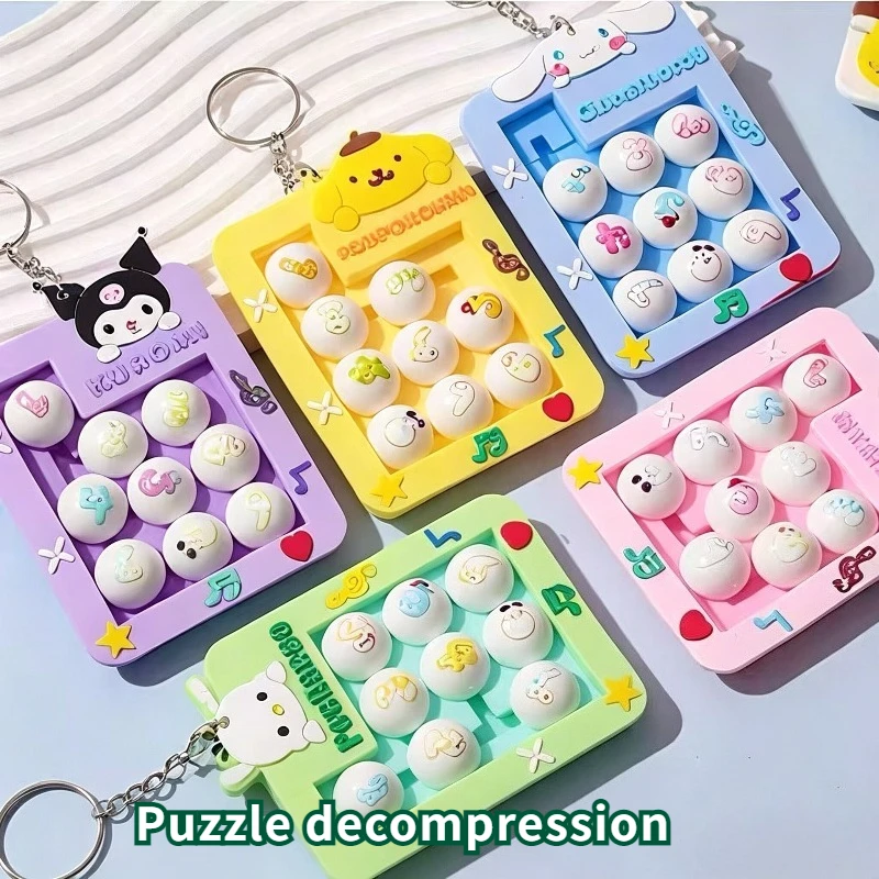 Sanrio Kawaii Hello Kitty Creative Stress Relief Keychain Japanese Cartoon Kuromi Melody Bag Pendant Children's Birthday Gift view 3