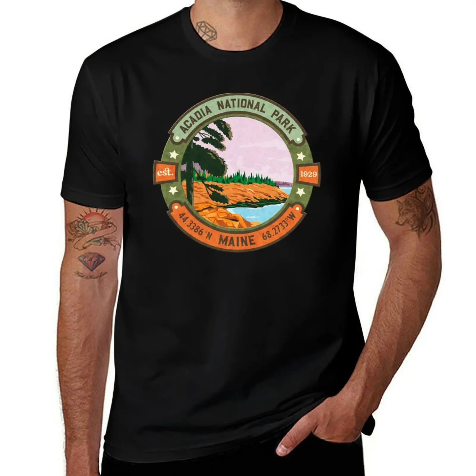 Acadia National Park Maine T-Shirt Urban Casual Loose Fit Tee