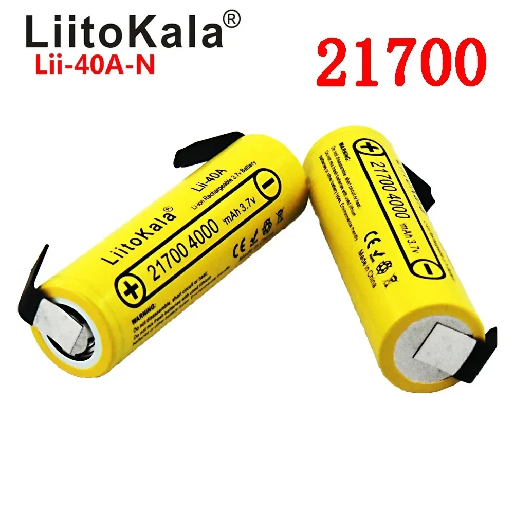 

NEW Liitokala 21700 Lii-40A 4000 MAh Li-Ni Bateria 3.7V 40a Para Alta Descarga Mod/kit 3.7 v 15a Power + Diy Nicke