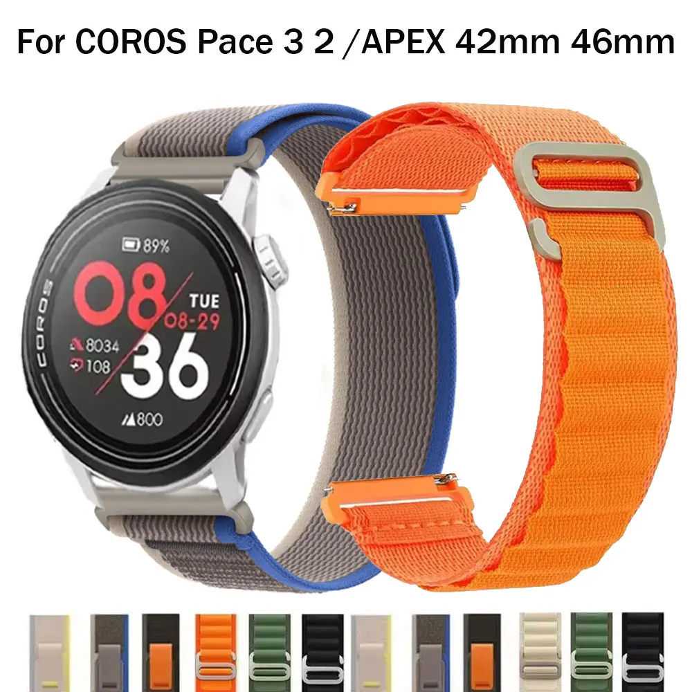 Sport-Nylonband für COROS PACE 3 2 Nylon-Trail-Loop-Armband für COROS APEX 2 Pro APEX 46 mm 42 mm Ersatzarmband