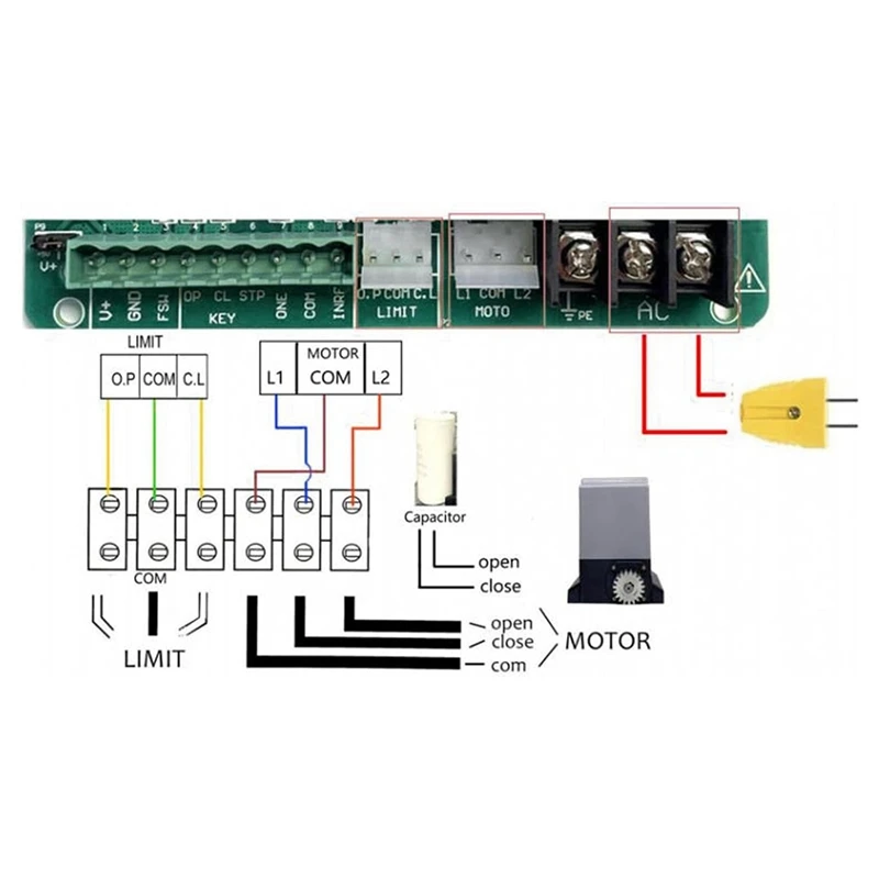 استبدال لوحة تحكم لمشغل البوابة المنزلقة ، دائرة PCB الرئيسية لمحرك البوابة ، بوابة عالمية مع مؤشرات