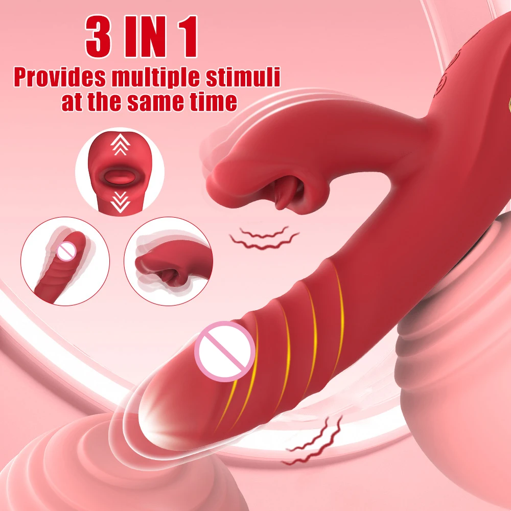 محفز البظر مع 5 أوضاع لعق اللسان تلسكوبية ، الاستمناء الأنثوي ، محفز البقعة G ، ألعاب جنسية للبالغين ، هزاز تحفيز ، 2 في 1 #2