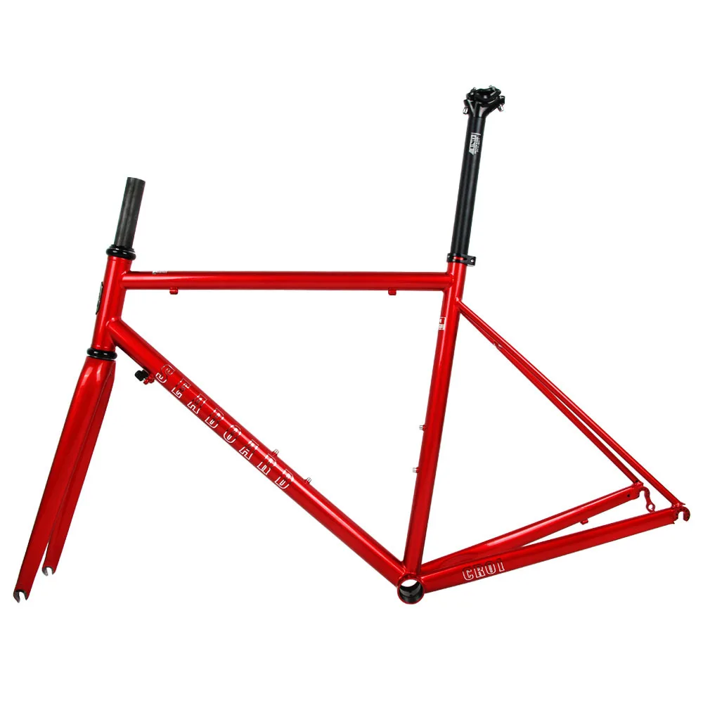 Road Bike Frame ,Cr-Mo Steel Frame with Carbon fiber fork,Gravel Road Bicycle frameset,700c