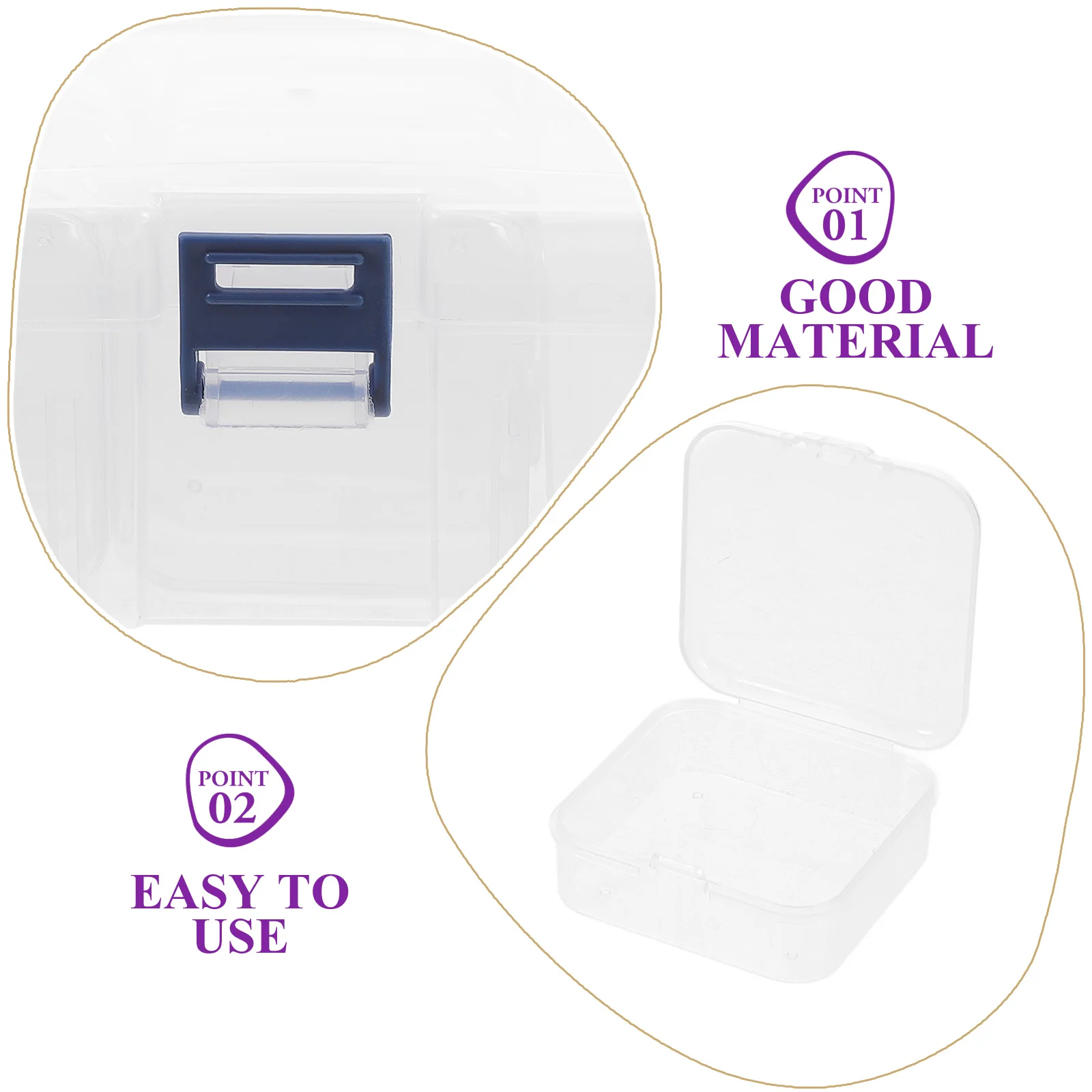 

1 set 1 Set Of Plastic Mini Box Small Clear Storage Boxes For Jewelry Accessories Portable Organizer Transparent Bin