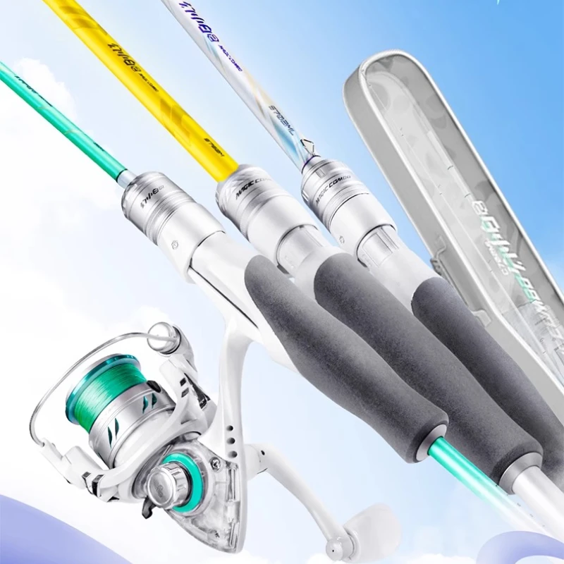 مجموعة كومبو لقضيب الصيد، مجموعة قضيب الصب المحمولة خفيفة الوزن للمبتدئين، عمود كربون متين مدمج للمياه العذبة البحرية #3