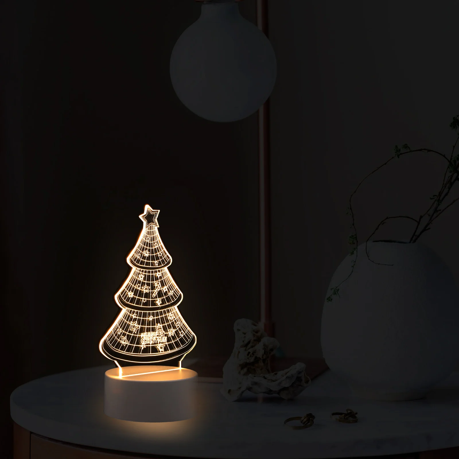 أنيقة 3D شجرة عيد الميلاد ضوء الليل ضوء دقيق تصميم رائع ديكور الحفلات رائعتين هدية عيد الميلاد مصباح طاولة جميل #1