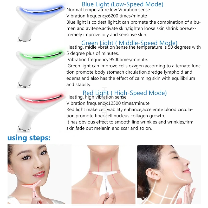 Neck and Face Lifting Massager Vibration Skin Tighten Reduce Double Chin Anti-Wrinkle Remove Device