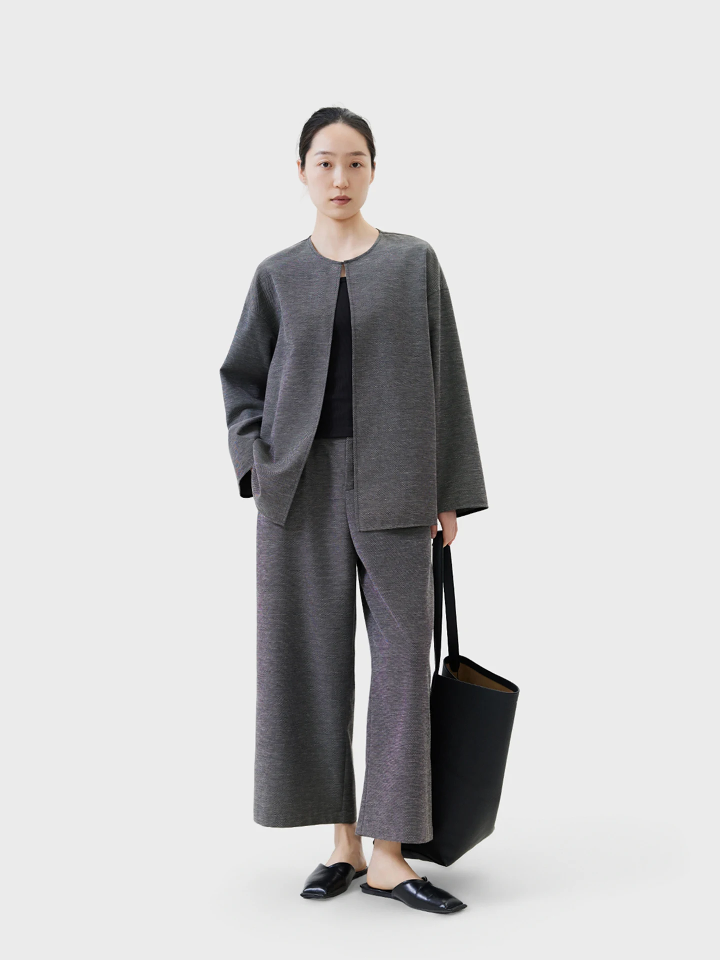 Conjunto elegante de nueve piezas con chaqueta, falda y pantalones, conjunto de moda primaveral para mujer, abrigo de manga larga de longitud media, look elegante