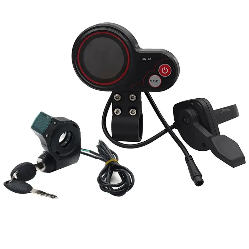 

A65P-QS-S4 36V-60V Thumb Throttle LCD Display Kit+Ignition Lock Key Long Cable For Zero 8 9 10 8X 10X Electric Scooter 6PIN Part