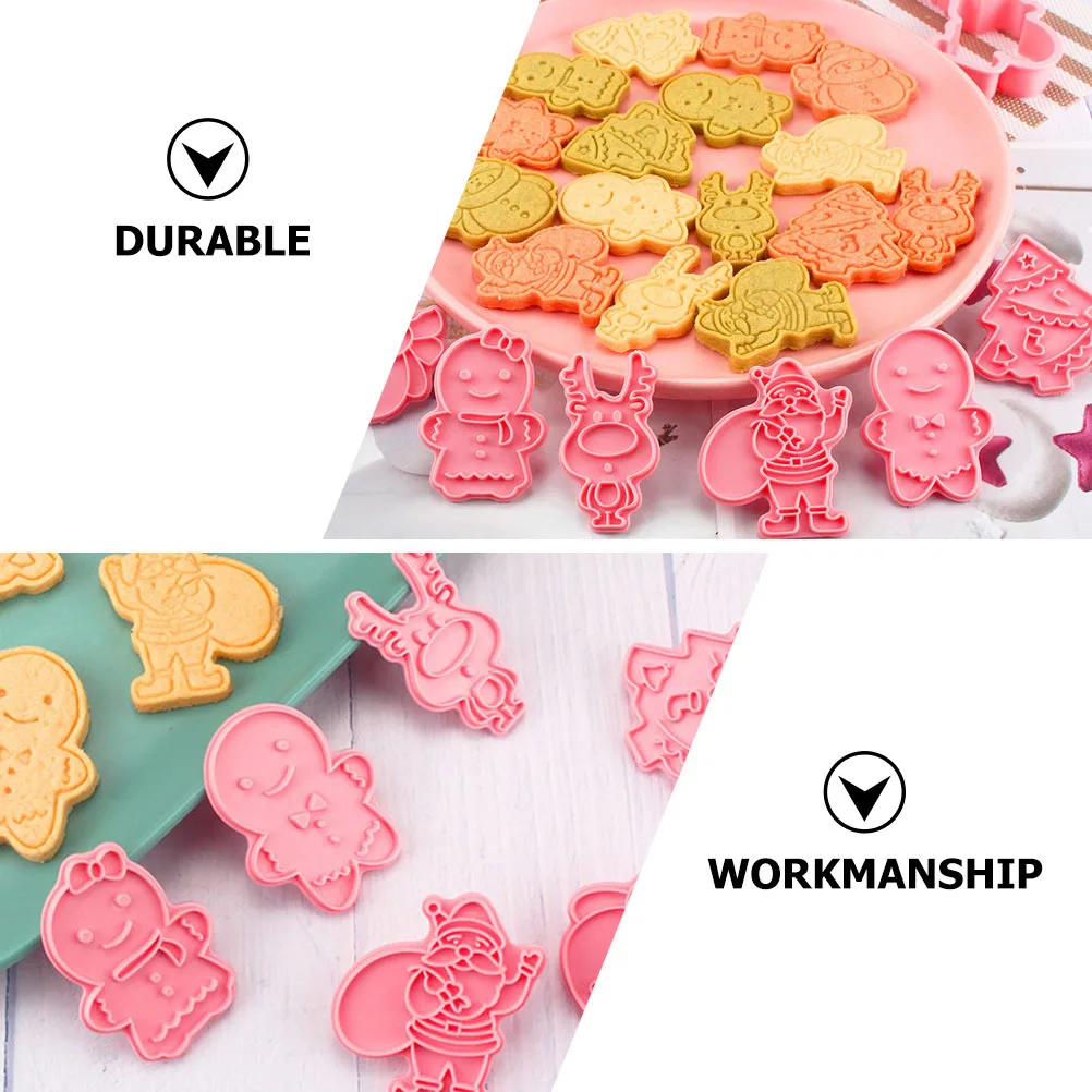 

6Pcs DIY Cookie Mold Baking Tool Premium PP Easy Operate Pink Baking Mold Cookie Cutter Biscuits Cutter