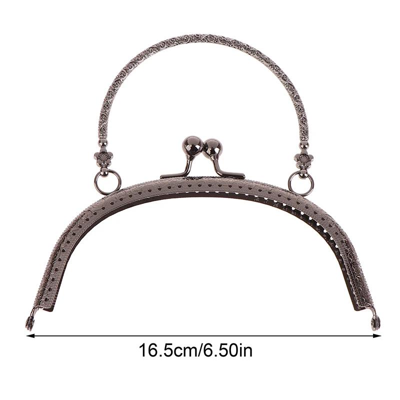 1Pc 16.5CM Arc Vintage Embossing Metal Frame Clasp Arch Lock For Bag Clasp DIY With Handles Bag Wrist Frame Support Accessories