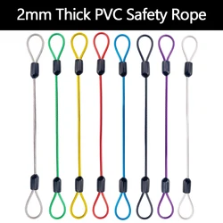 2mm Stainless Steel Wire Rope PVC Color Coated With Ring Cable Safety Rope Fixed Suspension Lanyard for Household Outdoor Travel