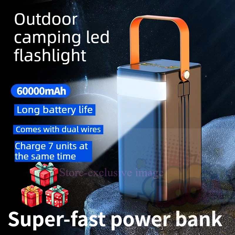 

60000mAh PD120W Power Bank Fast Charging Portable Large Battery Capacity Power Station For iPhone Laptop Samsung Xiaomi