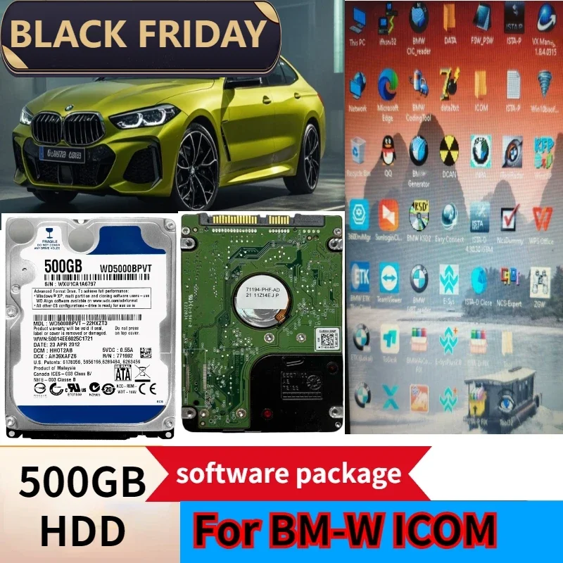 For BMW ICOM NEXT Diagnostic&Programming SOFTWARE 500GB HDD Expert Mode For win10 Supports most models System software package