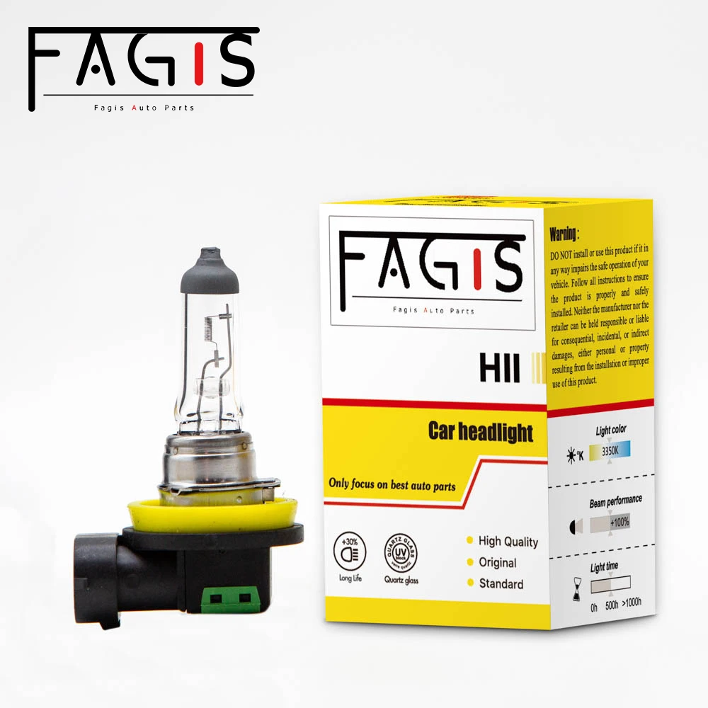 

Fagis 1 Pcs H11 12V 55W 3350K Car Headlights Auto Lights Fog Lamps Halogen Bulbs Source Parking