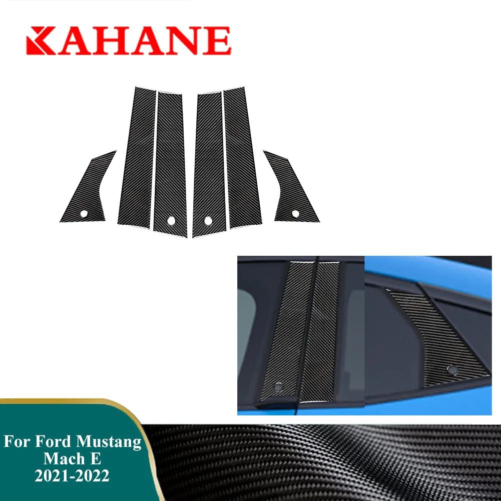 

Car Body A B C Pillar Cover Trim Kit For Ford Mustang Mach-E 2021 2022 Carbon Fiber Stickers Auto Exterior Mouldings Accessories