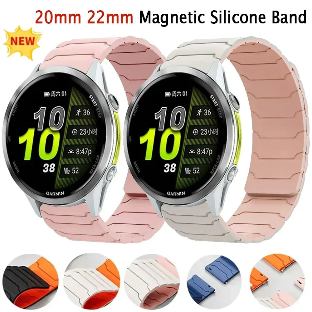 20 mm 22 mm magnetisches Silikonband für Garmin Forerunner 970 570 265 965 165 55 Active 6 5 Armband Garmin Venu 3 Armband