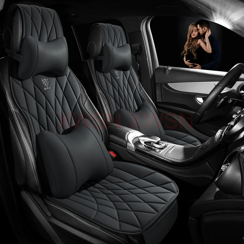 Universal Style Nappa Leather Car Seat Cover Cushion for Most Car Models Interior Accessories Protect Car Seats