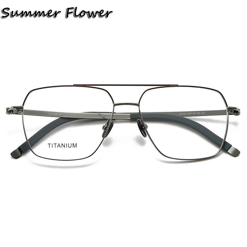 

55mm Man Eyewear Titanium Optical Eyeglass Ultra Light Flexible Spectacle for Customize Prescription Lens Male Gafas