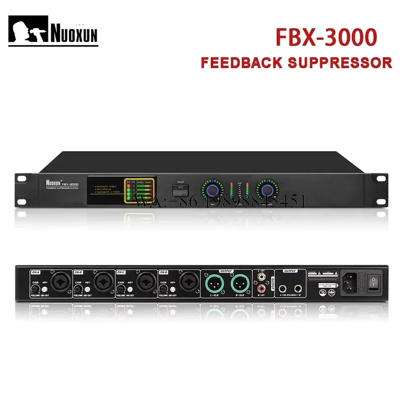 WMWMNU FBX-3000 Professional Digital Audio System Processor Feedback Suppressor for School Stage Shows Audio Sound Equipment