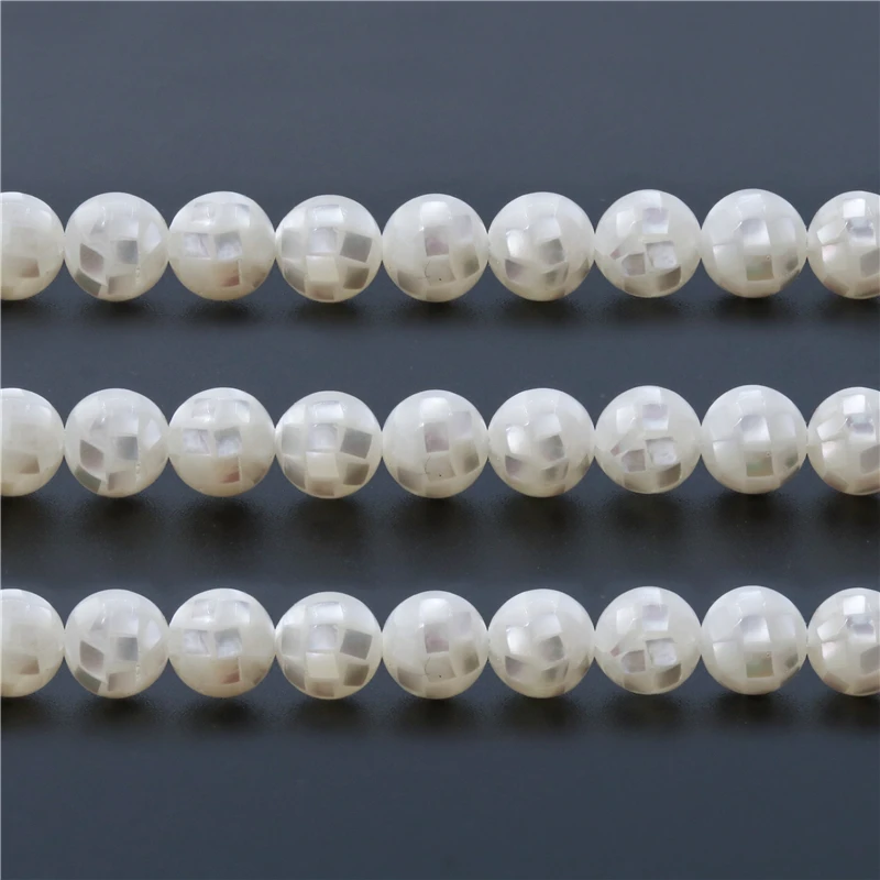 Natural Mother Of Pearl Shell Round Beads Size 8 10mm For DIY Jewelry Making Pendant Bracelet Necklace Accessories